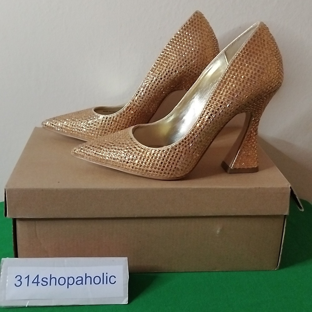 Gold Steve Madden Heels With Rhinestones